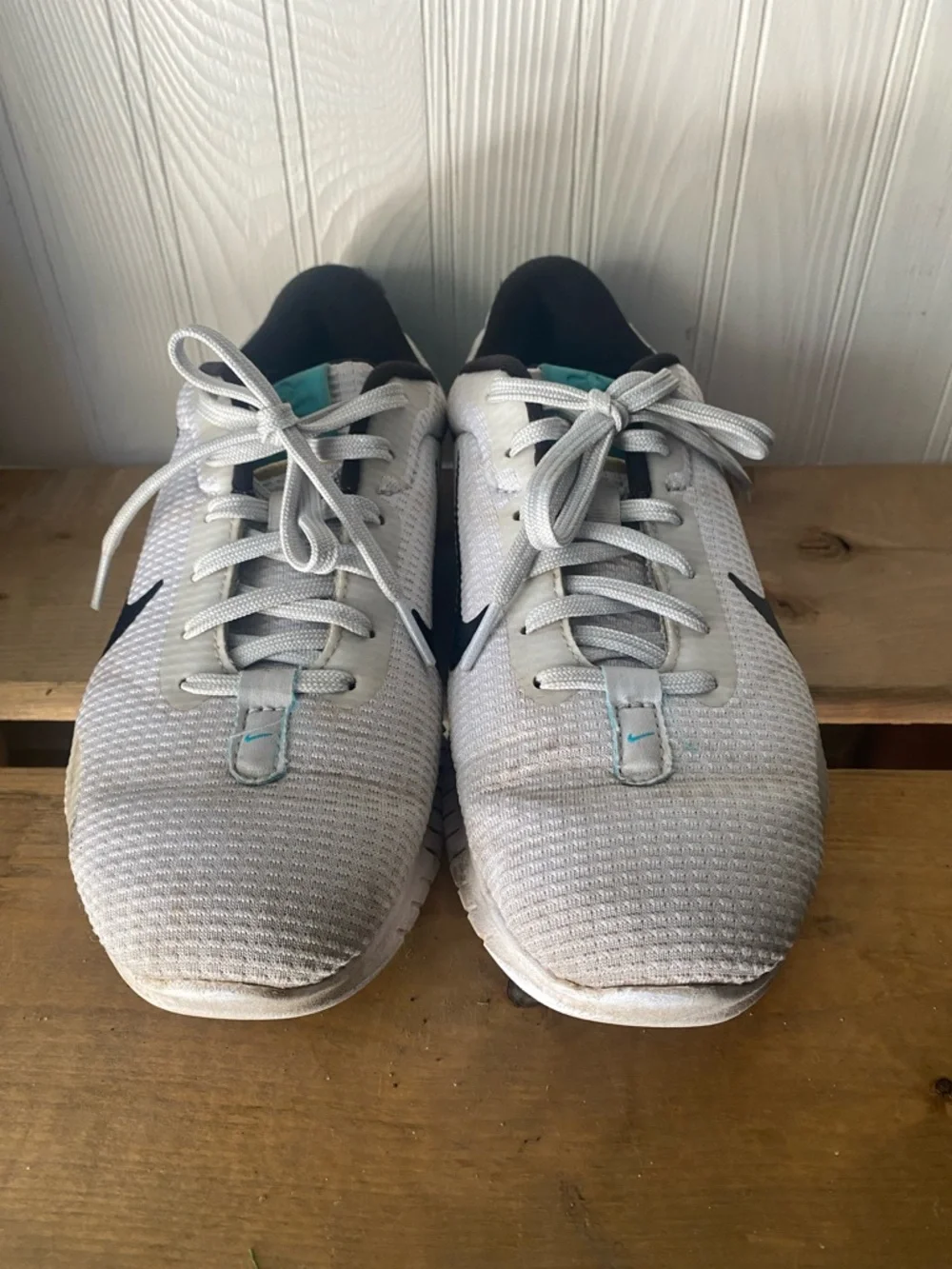 Nike Athletic Shoes with Black Swoosh and Teal Accents - Picture 2 of 5
